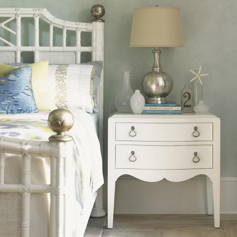 Tommy Bahama Home Ivory Key 320499583 2 Drawer Martello Night Table with Curved Apron Baer's